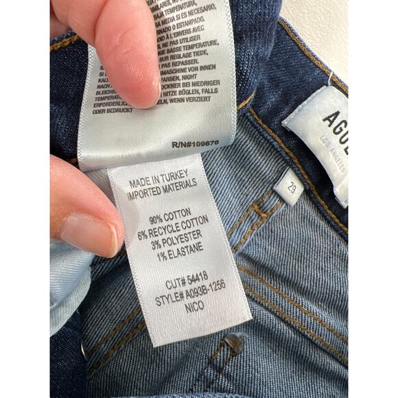 AGOLDE Denim Nico High Rise Slim Straight Leg Jean in Cabana Dark Wash 29 - Picture 6 of 8